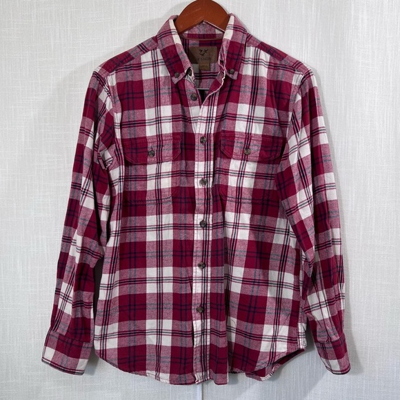 Outdoor Life Plaid Flannel Cotton Button Front Shirt Size S - Picture 1 of 12